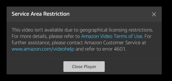 Error de Amazon Prime