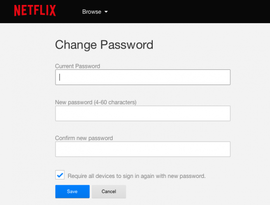 Как да промените паролата за Netflix
