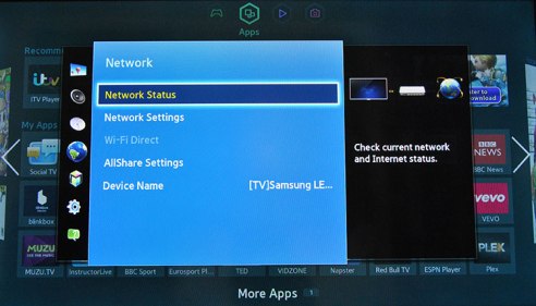 Samsung Smart TV - Nätverksstatus