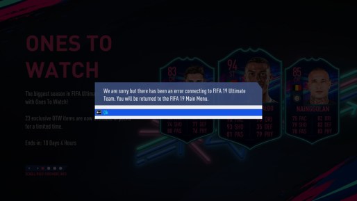 Error de FIFA 19
