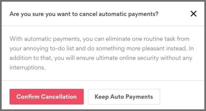 Cancelar pago automático