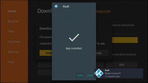 Nainštalovaná aplikácia Kodi Downloader