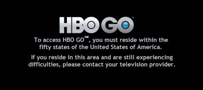 HBO Go съобщение за грешка