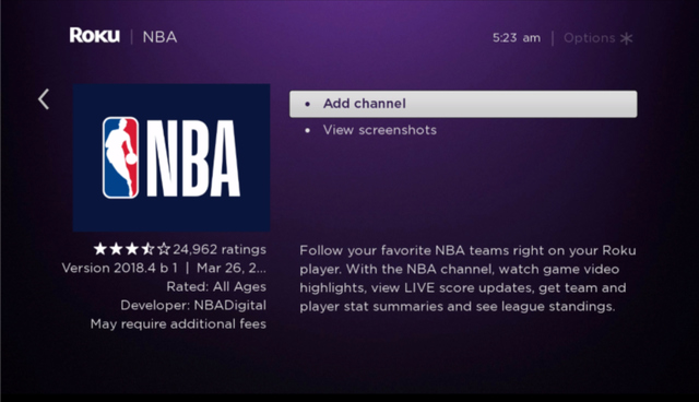 NBA agregar canal