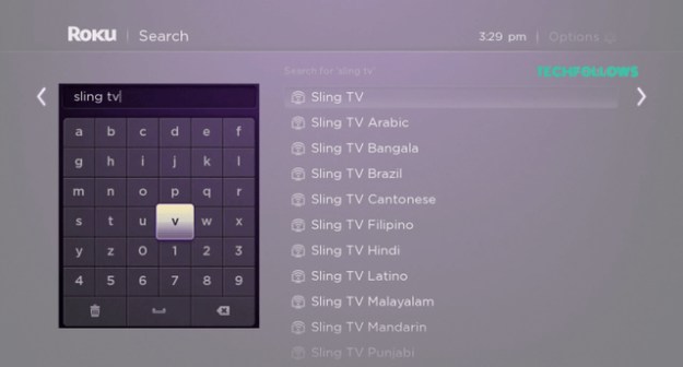 Búsqueda Sling TV Roku