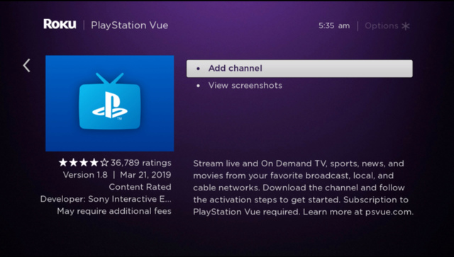 Playstation Vue agregar canal