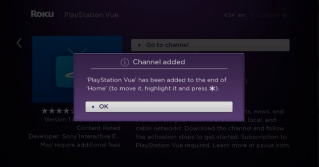 Canal PlayStation Vue agregado