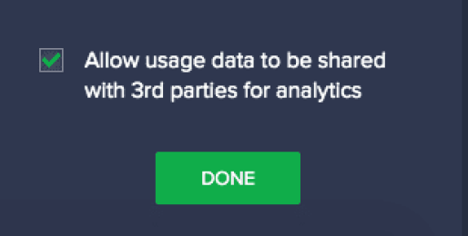 Allow usage Data